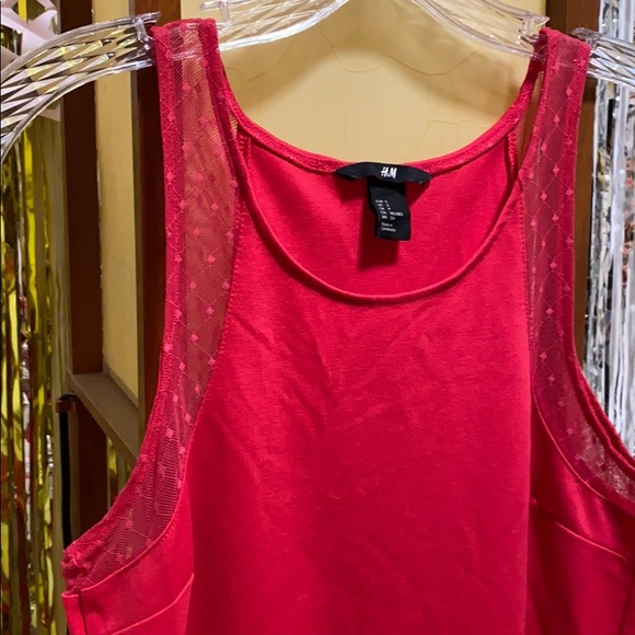 H&M hot pink drink with lace sleeves - Picture 4 of 5